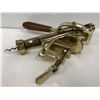 Image 1 : Rapid Swiss Made brass finish counter top mount wine bottle cork screw opener
