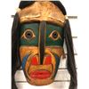 Image 2 : 11in West Coast First Nations wood carved face mask w/ authentic looking hair signed Telqua 1998