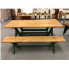 Image 1 : Natural & painted green 3 pc wooden picnic table set