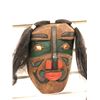 Image 2 : 6 1/2in West Coast First Nations wood carved face mask w/ copper eyes & authentic looking hair signe