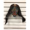 Image 1 : 8in West Coast First Nations cedar carved face mask w/ authentic looking hair (unsigned)