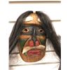 Image 2 : 7 1/2in red cedar carved face mask w/ fur & authentic looking hair (unsigned)