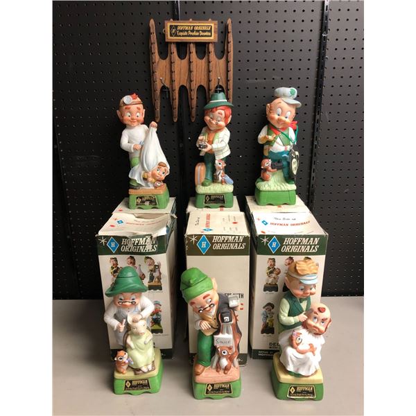 Vintage Hoffman Originals 6 porcelain decanter sets all sealed Kentucky Bourbon Whiskey w/ original