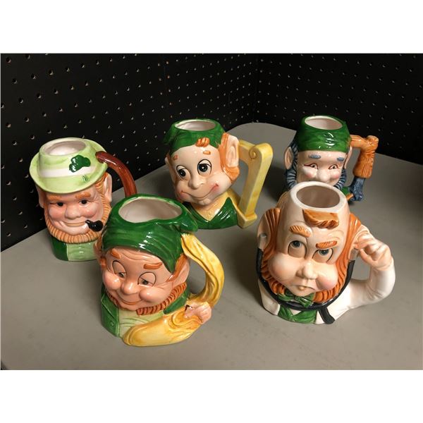 Group of 5 Hoffman 1978 ceramic collectible toby mugs