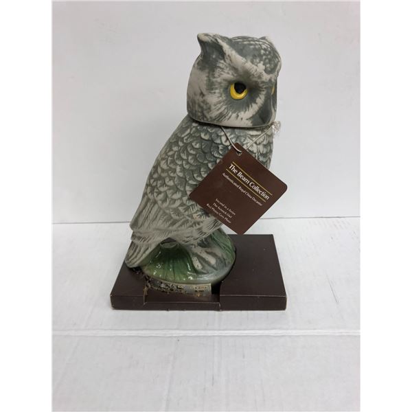 Vintage Beam Kentucky Bourbon Whiskey collectible porcelain decanter Owl (seal intact)