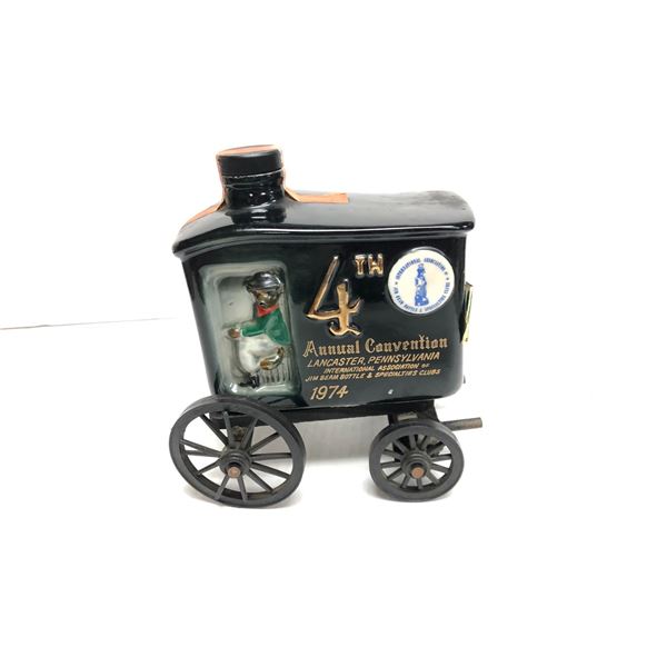 Vintage Beam collectible porcelain decanter Black Wagon (seal intact)