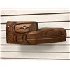 Image 1 : 18in First Nations wood carved "Raven" mask w/ abalone eyes (unsigned)
