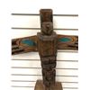 Image 2 : 23in West Coast First Nations carved totem w/ copper & abalone eyes signed Telqua 1998