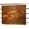 Image 1 : 14 3/4in x 11 3/4in West Coast First Nations carved yellow cedar plank signed J Kelder