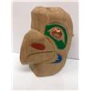 Image 1 : 9in West Coast First Nations carved wooden "Eagle" mask w/ copper eyes signed Telqua 1999