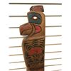 Image 2 : 30in West Coast First Nations "Raven/ Killer Whale/ Salmon" cedar carving (unsigned)