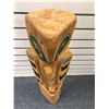 Image 2 : 30in West Coast First Nations carved yellow cedar "Raven" w/ copper eyes totem signed Telqua 1998
