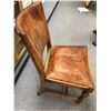 Image 2 : Antique oak leather upholstered side chair from movie set