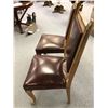 Image 2 : Pair of antique burgundy leather upholstered side chairs from movie set