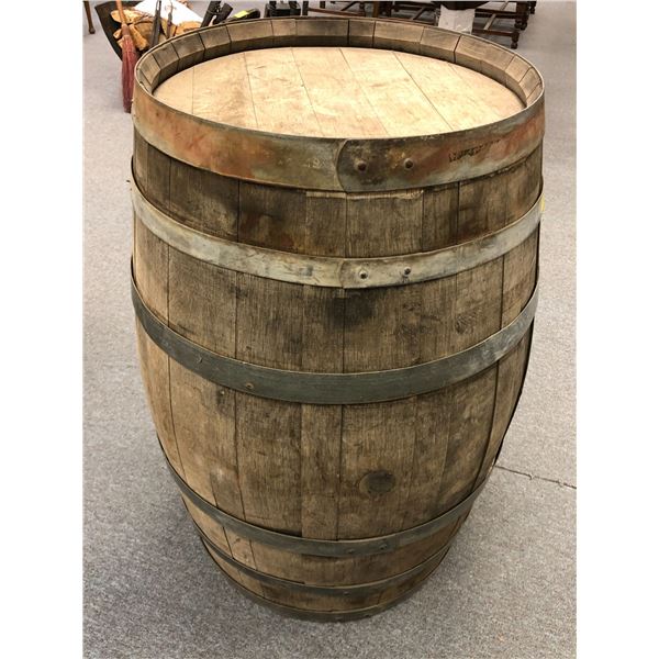 Vintage large oak barrel from movie set