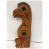 Image 1 : 12in West Coast First Nations "Eagle" carved wooden plaque signed Roger Swakum 1995