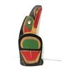 Image 1 : 12in West Coast First Nations "Raven" carved wooden plaque signed George Matiloi 1995
