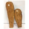 Image 2 : Pair of First Nations wood-carved figures - 12in & 10in (signed but unreadable)