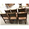 Image 3 : Set of 6 antique flemish oak leather upholstered side chairs from movie set
