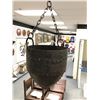 Image 2 : Heavy wrought iron medieval style hanging pot from movie set- approx. 12in x 12in diameter