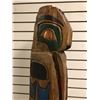 Image 1 : 6ft West Coast First Nations wood carved totem "Raven/ Bear" w/ copper eyes