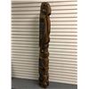 Image 2 : 6ft West Coast First Nations wood carved totem "Raven/ Bear" w/ copper eyes