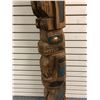 Image 8 : 6ft West Coast First Nations wood carved totem "Raven/ Bear" w/ copper eyes
