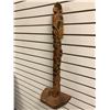 Image 1 : 30in West Coast First Nations carved wooden totem "Eagle/ Bear/ Salmon/ Killer Whale" signed Telqua