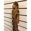 Image 2 : 30in West Coast First Nations carved wooden totem "Eagle/ Bear/ Salmon/ Killer Whale" signed Telqua