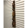 Image 1 : 42in West Coast First Nations carved wooden totem "Eagle/ Raven/ Killer Whale/ Man" w/ copper eyes (