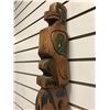 Image 2 : 42in West Coast First Nations carved wooden totem "Eagle/ Raven/ Killer Whale/ Man" w/ copper eyes (