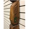 Image 3 : 42in West Coast First Nations carved wooden totem "Eagle/ Raven/ Killer Whale/ Man" w/ copper eyes (