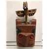Image 1 : 14 1/2in West Coast First Nations cedar carved "Eagle/ Raven" mask w/ abalone & copper eyes signed T