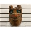 Image 1 : 11in West Coast First Nations carved wooden "Wolf" mask w/ abalone eyes (unsigned)