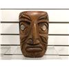 Image 1 : 8in West Coast First Nations carved cedar face mask w/ abalone eyes (unsigned)