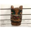 Image 1 : 8in West Coast First Nations wood carved "Bear" mask w/ copper eyes signed Telqua