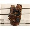 Image 2 : 8in West Coast First Nations wood carved "Bear" mask w/ copper eyes signed Telqua