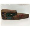 Image 3 : 17in West Coast First Nations wood carved "Raven" mask w/ abalone eyes signed Telqua 1997