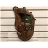 Image 2 : 9in West Coast First Nations carved cedar face mask w/ authentic looking hair & abalone eyes signed