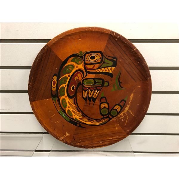 14in diameter First Nations "The Killer-Whale Story" cedar platter