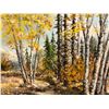 Image 2 : Framed original oil on board painting "Bitch Trees in Forest" signed F. Setula - approx. 40 1/2in x