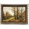 Image 1 : Framed original oil on canvas painting "Forest scene" signed bottom left corner (see picture) - appr