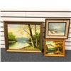 Image 1 : Group of 3 framed original paintings - 22 1/2in x 19in/ 14in x 12in/ 11 1/2in x 9 1/2in