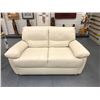Image 1 : Contemporary off-white leather loveseat