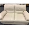 Image 2 : Contemporary off-white leather loveseat