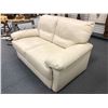 Image 3 : Contemporary off-white leather loveseat