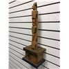 Image 2 : 22in West Coast First Nations carved cedar "Eagle & Raven" totem w/ hidden keepsake box base signed