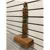 Image 2 : 19in West Coast First Nations cedar carved "Eagle & Raven" totem w/ hidden keepsake box base signed