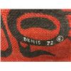 Image 2 : Framed First Nations art print on cloth "Thunderbird" signed Denis 1972 - approx. 39in x 28 1/2in