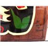 Image 2 : First Nations lacquer over wooden plank "Eagle & Sisiuh" original art hanging by artist Aivin & Renn